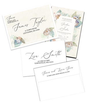 Open image in slideshow, Wedding Invitation: Formal Exotic Floral
